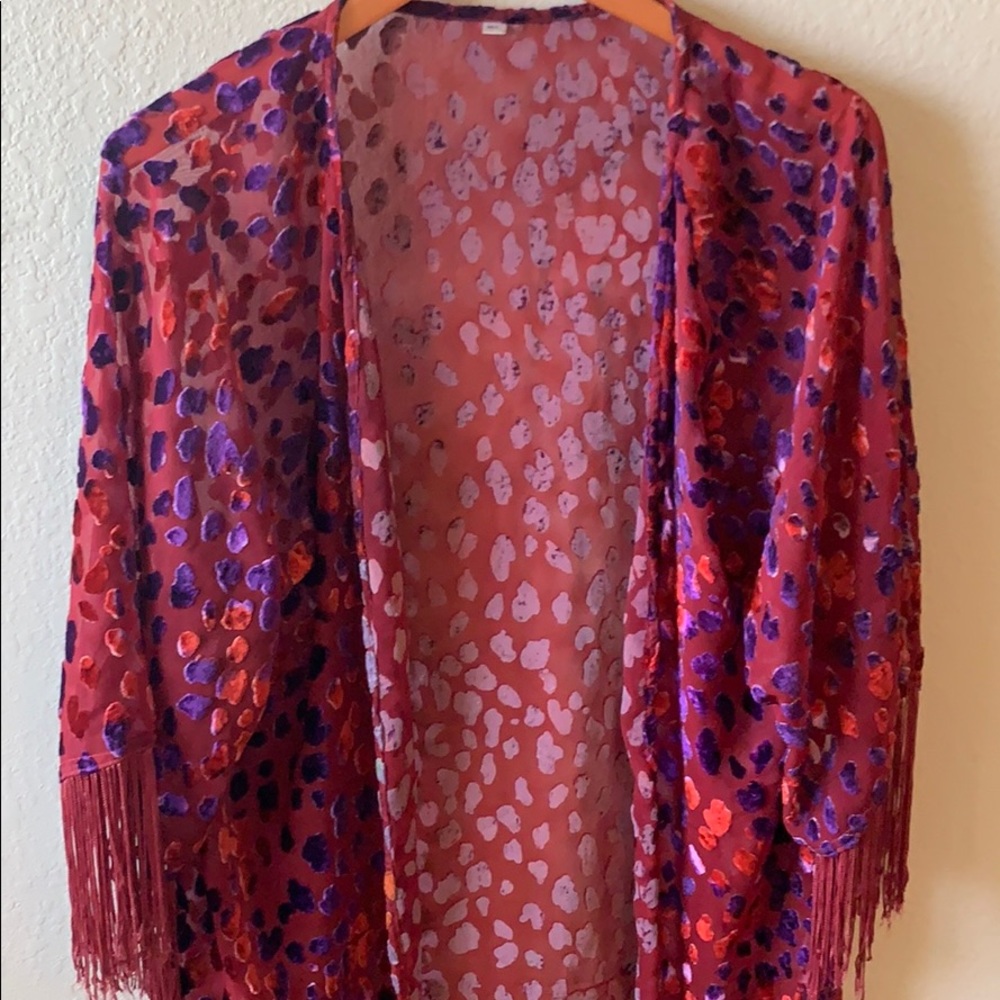 Vintage velvet burnout shawl